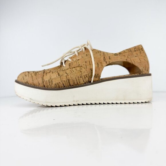 SCHUTZ Oxford Flatform Cut Out Cork Lightweight Contemporary Summer sz 41 - Picture 7 of 15
